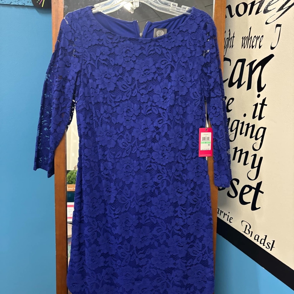 Elegant Blue Lace Dress